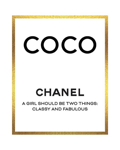 Gold Coco Chanel Print Gold Chanel Printable Art Chanel Quotes Chanel