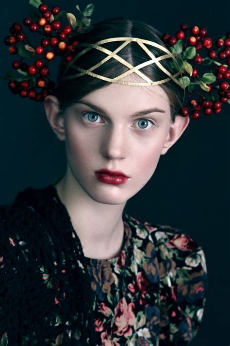 russian style anna bakhareva`s styling love the berry head crown and dark floral fabric maybe