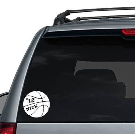 Personalized Basketball Car Decal Sticker Macbook Decal Etsy
