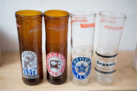 4 Handblown Beer Bottle Glasses Handmade Craft Beer Or Cocktail Glasses Canadian Artisan