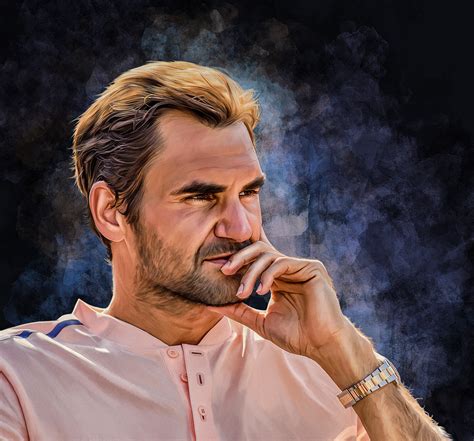 Artstation Roger Federer Thinking Portrait