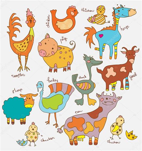 Funny Cartoon Farm Animals Stock Illustration By ©vasilek 22828622