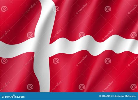 Waving Flag Of Denmark Stock Vector Illustration Of Icon 84262255