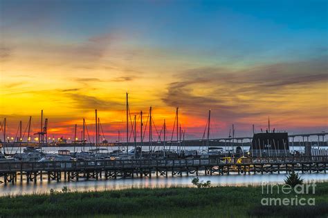 Sunset Over Charleston Harbor Photograph By Dale Powell Fine Art America