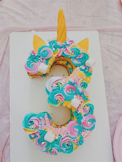 Unicorn Number Cake For A Magical Birthday Party