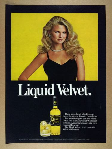 1979 Christie Brinkley Photo Black Velvet Whiskey Vintage Print Ad Ebay