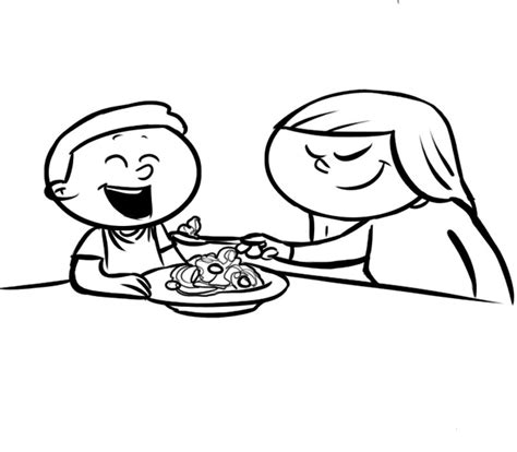 Dibujos De Ni Os Comiendo Para Colorear Imagui