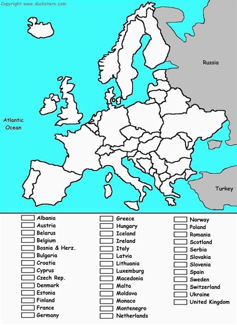 Europe Map Quiz Easy Secretmuseum