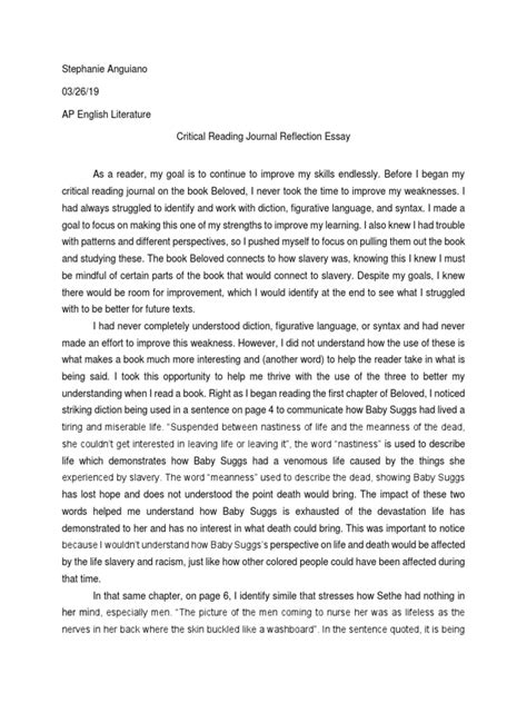 Maybe you would like to learn more about one of these? critical reading journal reflection essay | Hope | Love ...