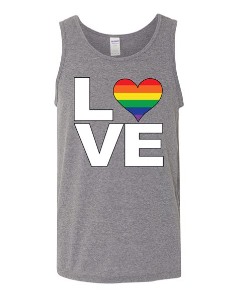 LOVE Heart Mens LGBT Pride Tank Top Gay Muscle Shirt EBay