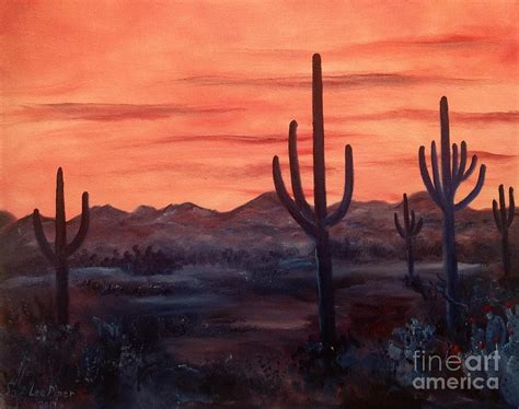 Desert Sunrise Painting By Lee Piper Fine Art America
