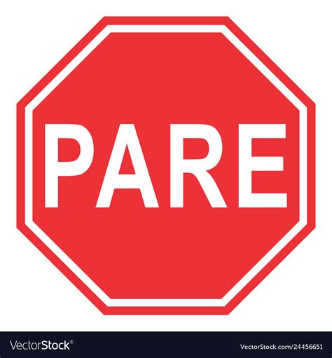 Pare Traffic Sign Royalty Free Vector Image Vectorstock