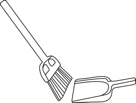 Broom Stick And Dust Pan Vector Illustration 10682752 Vector Art At