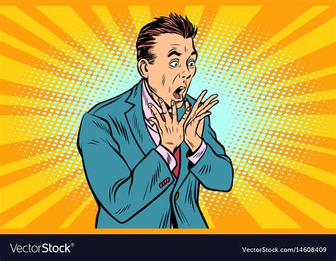 Businessman Scared Shock Reaction Royalty Free Vector Image