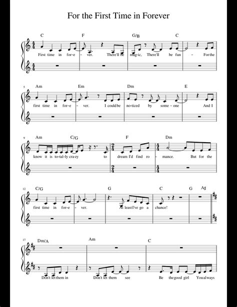 For The First Time In Forever Sheet Music For Piano Download Free In