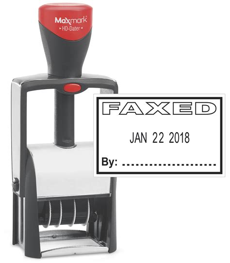 Heavy Duty Date Stamp With Faxed Self Inking Stamp Black Ink