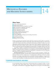 141 Ch14 Syl Mechanical Hazards C H A P T E R MECHANICAL HAZARDS AND