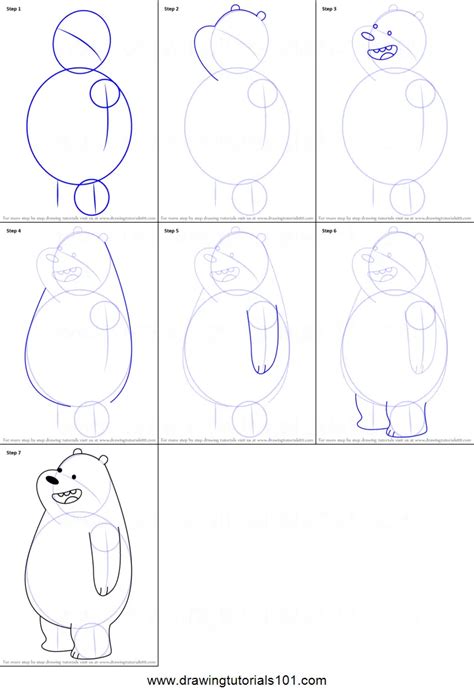 how to draw we bare bears step by step drawing all the details of a bear s face