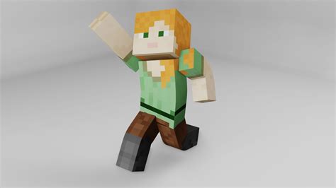 Minecraft Alex Poseable Model 3d Model 5 Blend Free3d