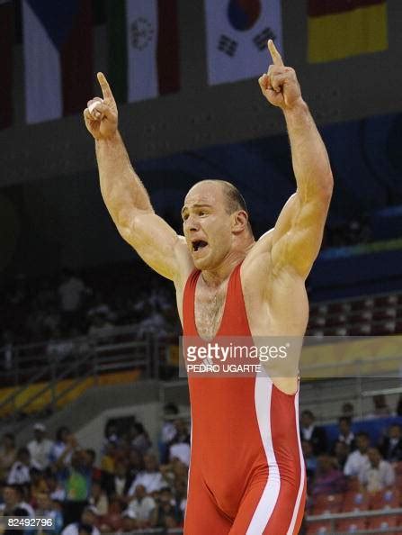 Uzbekistans Artur Taymazov Celebrates Victory In The Mens Freestyle