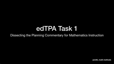Edtpa Task 1 Presentation Youtube