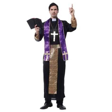 Halloween Costume Men Christian Religious Missionaries Pastor Priest