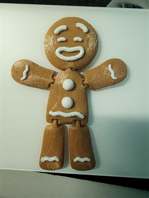 I Made Another Gingerbread Man This Time Using Fuzzy Skin Mode In Cura