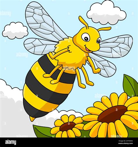 Bee Cartoon Colored Animal Illustration Stock Vector Image And Art Alamy