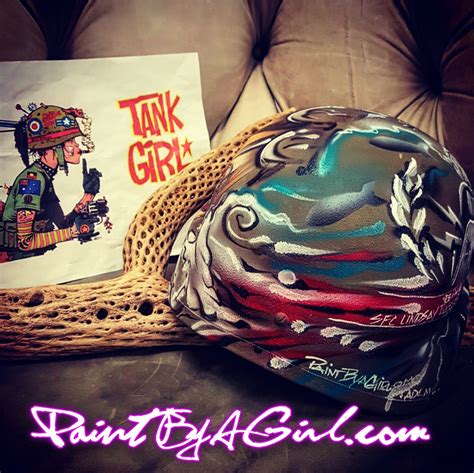 Custom Army Helmet Tank Girl Airbrushed By Paint By A Girl