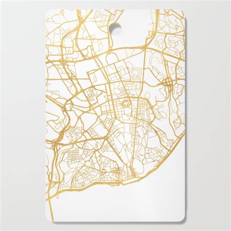 Lisbon Portugal City Street Map Art Cutting Board By Deificus Art Society6