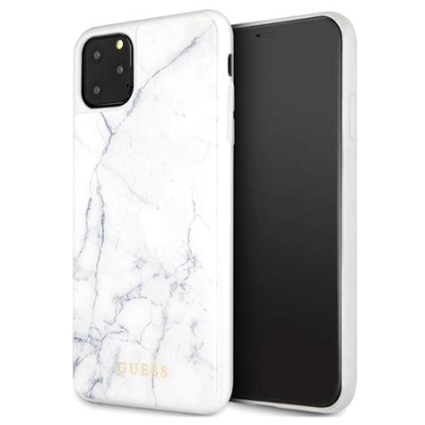 Wondering how the iphone 11 pro in silver actually looks? Guess Marble Collection iPhone 11 Pro Max Hybrid Case - White