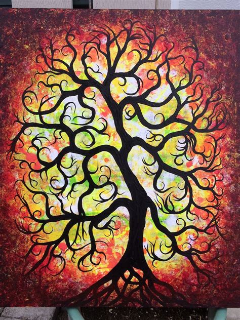 Tree Of Life Original Painting Tree Painting Abstract Tree Etsy