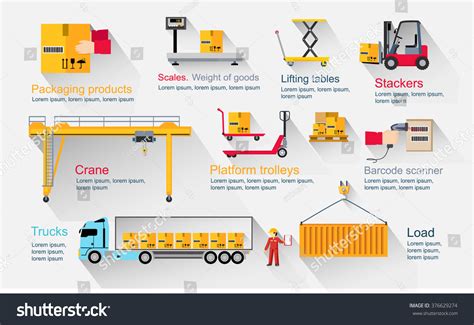 Concept Infographics Equipment Warehouse Delivery And Cargo