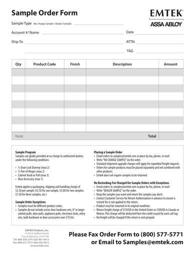 Free 9 Product Order Form Samples In Pdf Ms Word