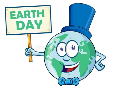 Dia Da Terra Feliz Personagem De Banda Desenhada Da Terra Do Planeta