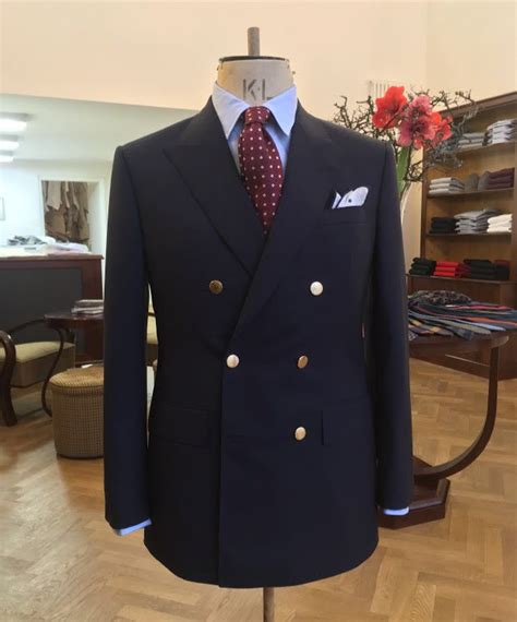 Bespoke Double Breasted Navy Blazer With Gold Buttons A Classic Look