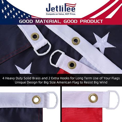 jetlifee american flag 3x5 ft us flag uv protected embroidered stars 420d nylon ebay