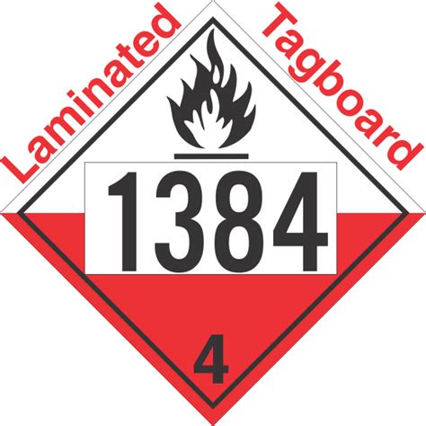 Spontaneously Combustible Class 4 2 UN1384 Tagboard DOT Placard