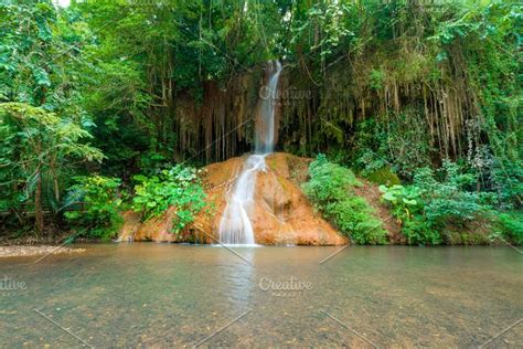 Beautiful Waterfall In Rainforest Stock Photo Containing Amazing And