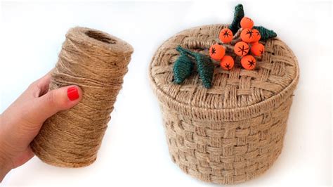 Diy Wicker Basket With Jute Rope And Cardboard Jute Rope Basket