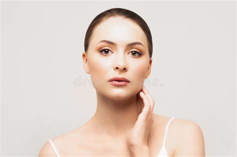 Beautiful Woman With Clear Skin Spa Concept Natural Beauty Stylish