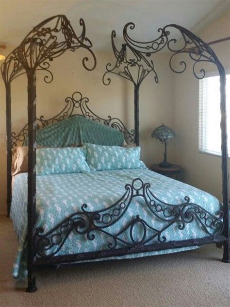 A decorative and comfortable bench with wrought iron legs is a very nice way to finish off your bedroom or walk in closet. Phyllis Morris Custom Wrought Iron Bed | Bedroom design ...