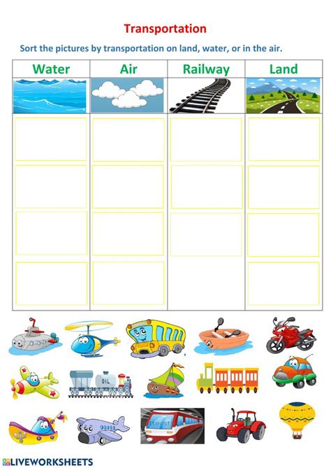 Transportation Preschool Activities Transportation Worksheet