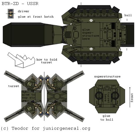 Soviet Btr Zd 3 D Fold Up Paper Miniature Paper Models Paper