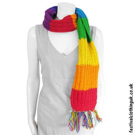Rainbow Wool Scarf Festival Scarves And Snoods