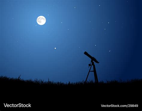 Star Gazing With Full Moon Royalty Free Vector Image