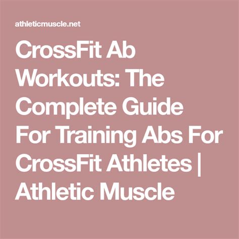 Crossfit Ab Workouts The Complete Guide For Training Abs For Crossfit