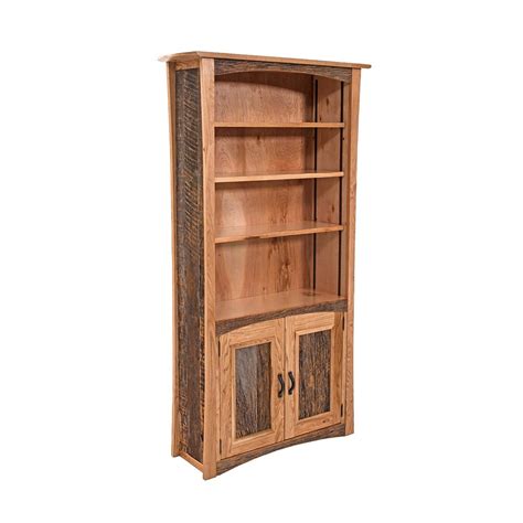 Hampton Heath Reclaimed Barn Wood 2 Drawer Bookcase