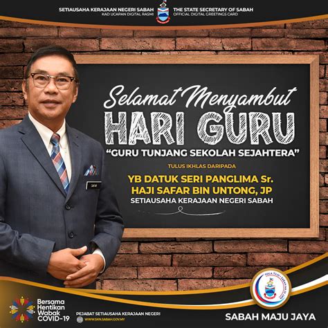 Setiausaha Kerajaan Negeri Sabah Selamat Menyambut Hari Guru Tahun 2022