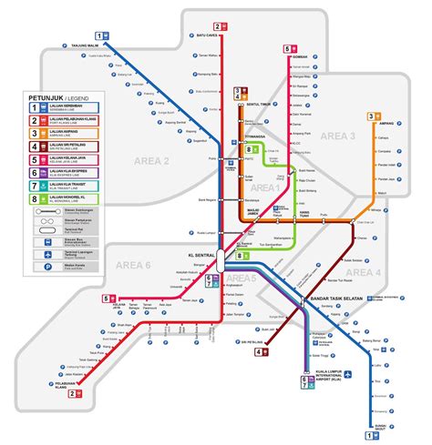 Kuala Lumpur Map With Lrt